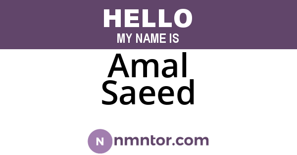 Amal Saeed