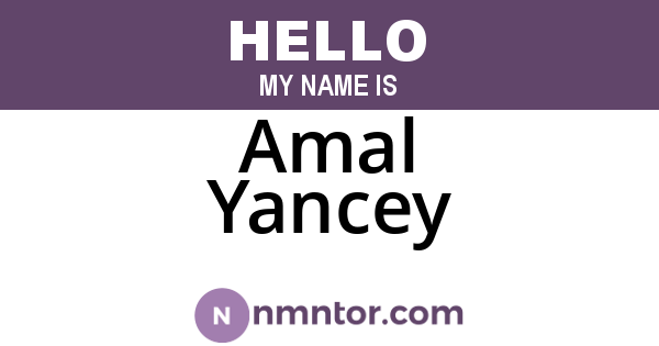 Amal Yancey