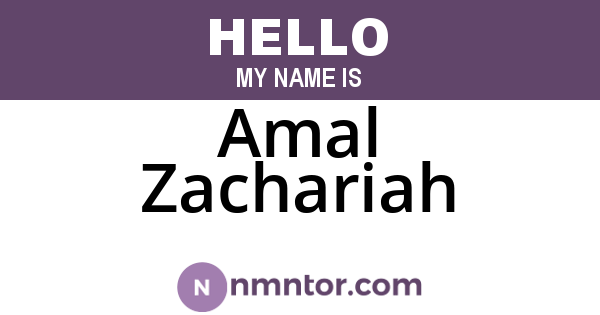 Amal Zachariah