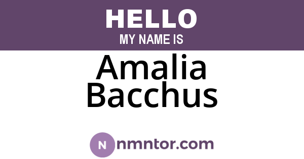 Amalia Bacchus