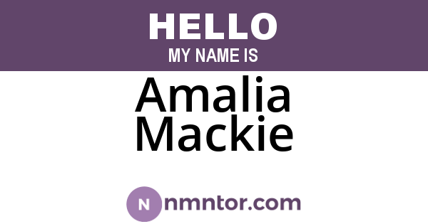 Amalia Mackie