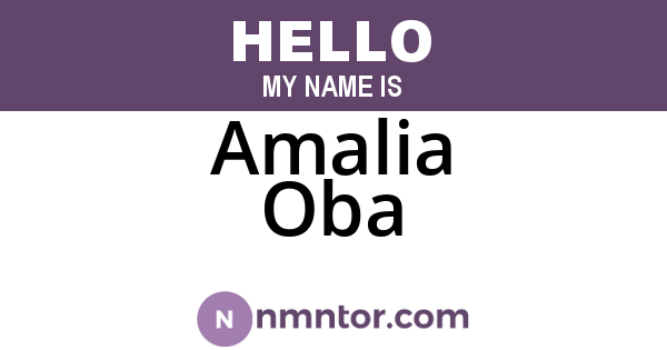 Amalia Oba