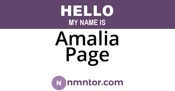 Amalia Page