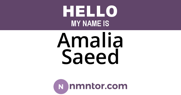 Amalia Saeed