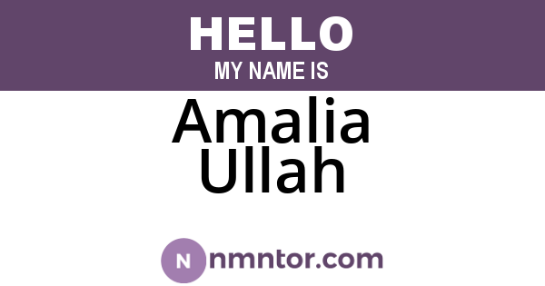 Amalia Ullah