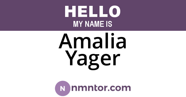 Amalia Yager