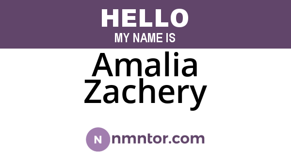 Amalia Zachery