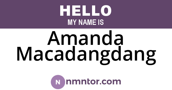 Amanda Macadangdang