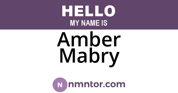 Amber Mabry