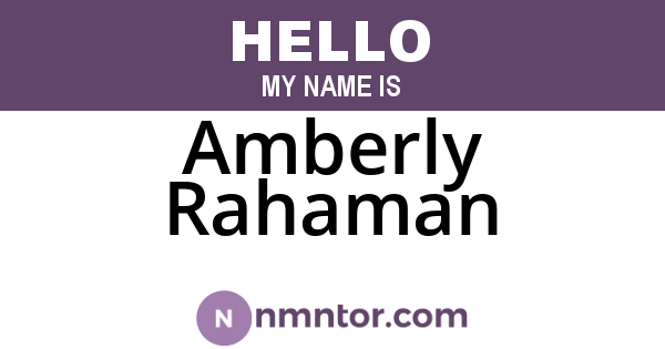 Amberly Rahaman