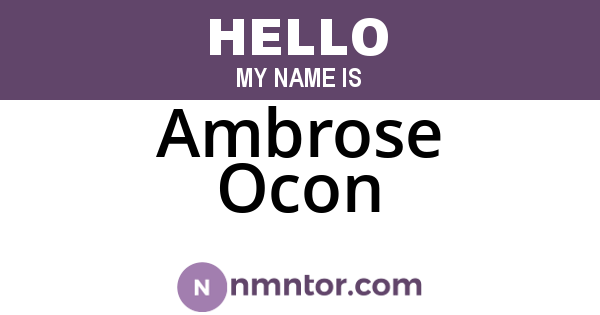 Ambrose Ocon