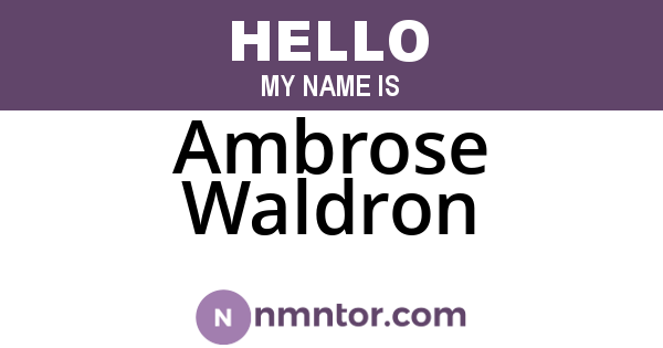 Ambrose Waldron