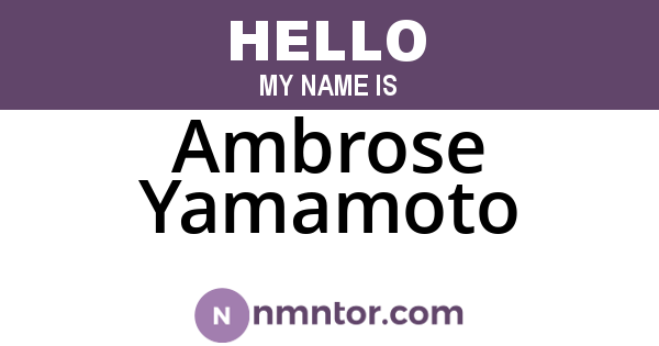 Ambrose Yamamoto