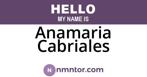 Anamaria Cabriales