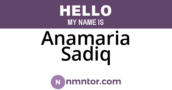 Anamaria Sadiq