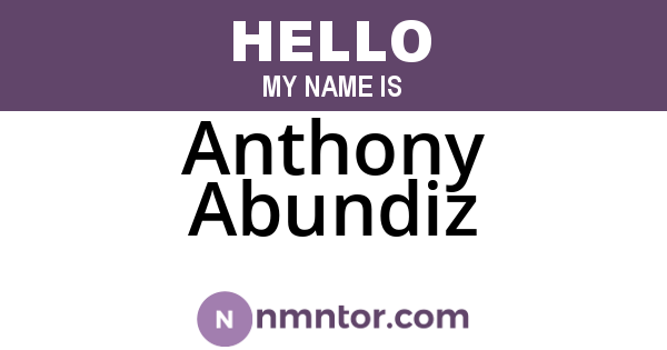 Anthony Abundiz