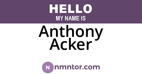 Anthony Acker