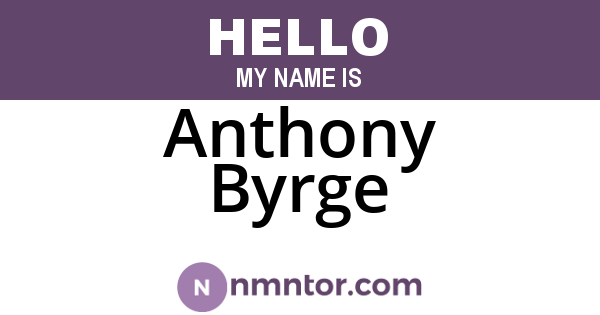 Anthony Byrge