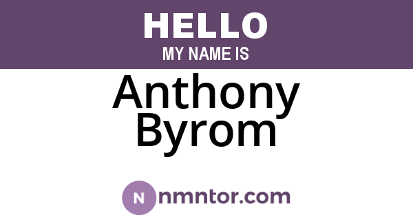 Anthony Byrom