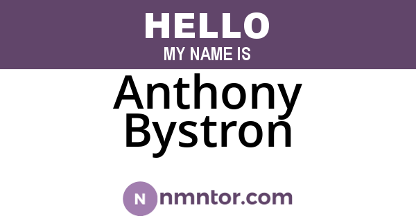 Anthony Bystron
