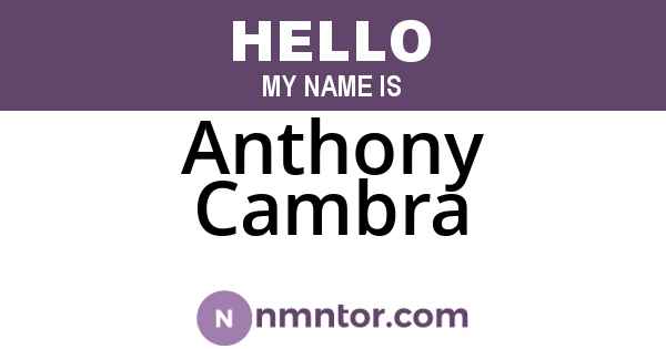 Anthony Cambra