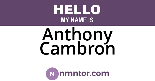 Anthony Cambron