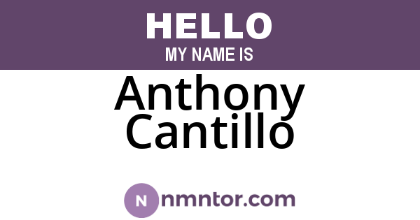 Anthony Cantillo