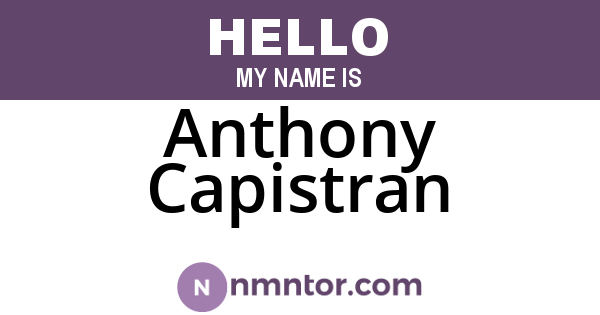 Anthony Capistran