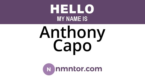 Anthony Capo