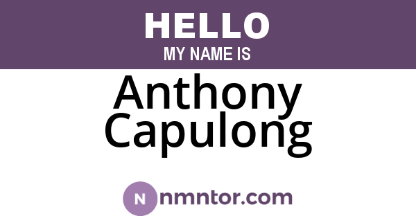 Anthony Capulong