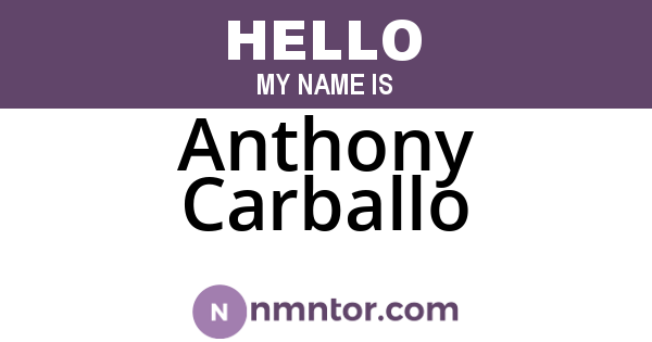 Anthony Carballo