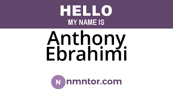 Anthony Ebrahimi
