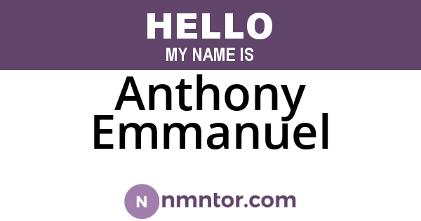 Anthony Emmanuel