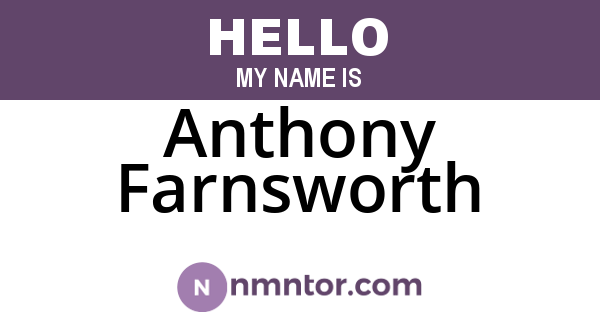 Anthony Farnsworth