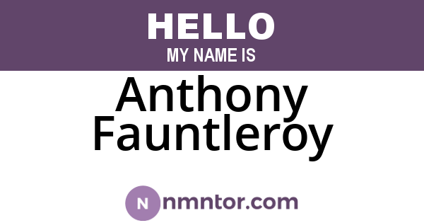 Anthony Fauntleroy