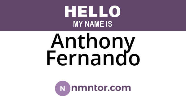 Anthony Fernando