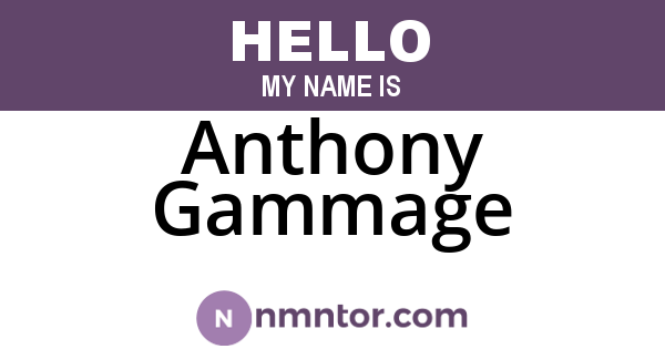 Anthony Gammage