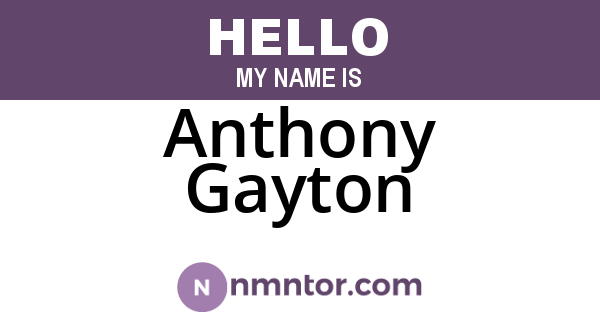 Anthony Gayton