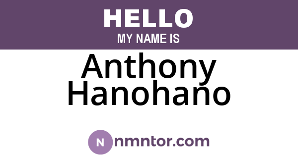 Anthony Hanohano