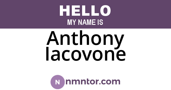 Anthony Iacovone