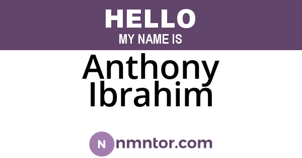 Anthony Ibrahim