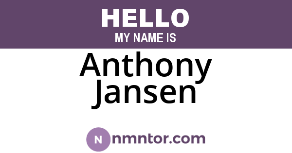 Anthony Jansen