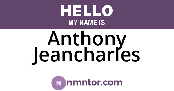 Anthony Jeancharles