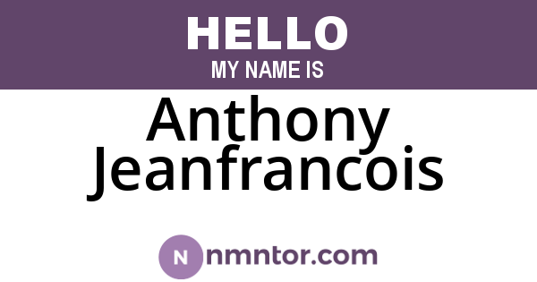 Anthony Jeanfrancois