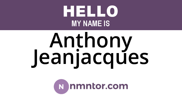 Anthony Jeanjacques