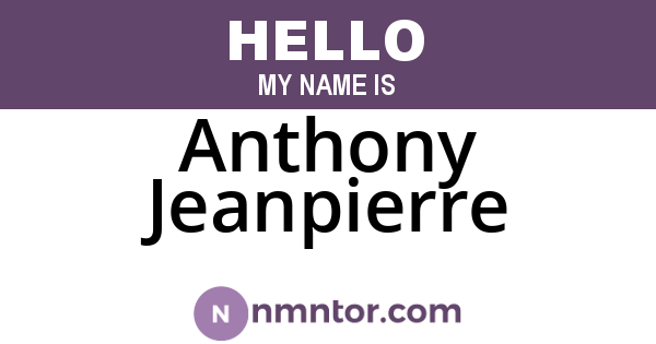 Anthony Jeanpierre