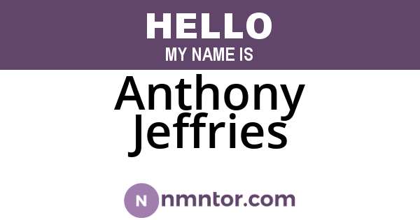 Anthony Jeffries