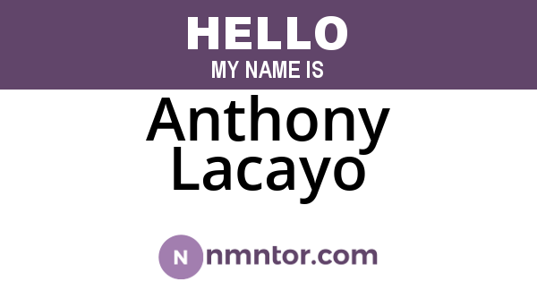 Anthony Lacayo