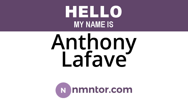 Anthony Lafave