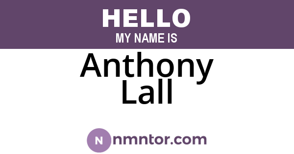 Anthony Lall